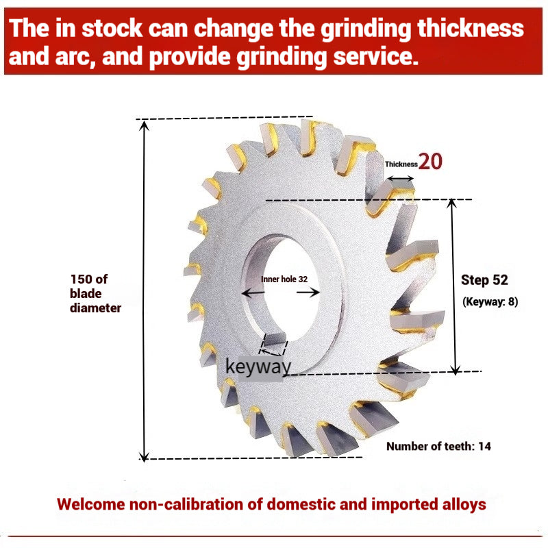 1058-Alloy three-face milling cutter can be customized tungsten steel 63 80 100 125 YW2 steel parts milling slot welding disk cutter Shandong Denso Pricision Tools Co.,Ltd.